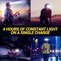 Linterna Frontal LED Con Sensor Rechargeable USB 1-20 Pack Batería Integrada Para Camping Pesca Y Actividades Al Aire Libre Impermeable Con Modos De Luz Diversos - details 6