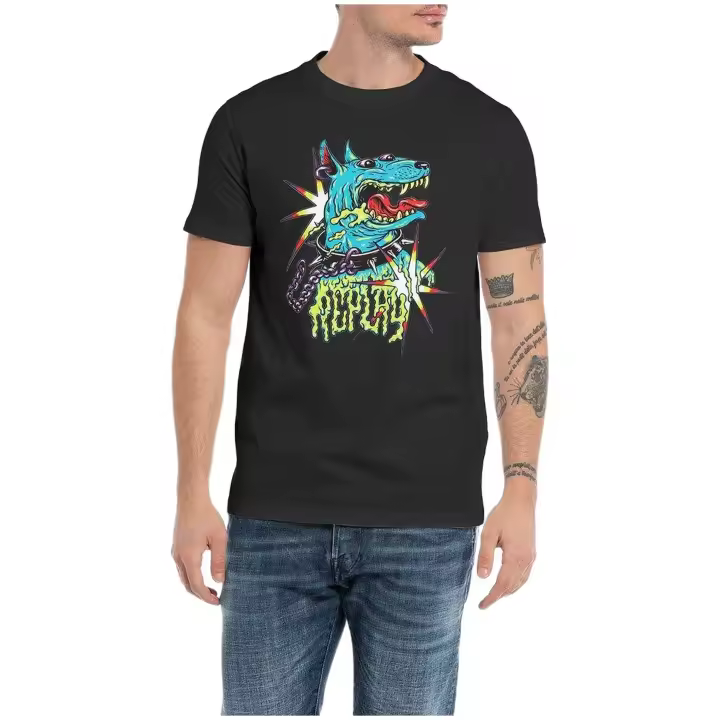 Camiseta de Manga Corta Replay  para hombre en color negro - 1