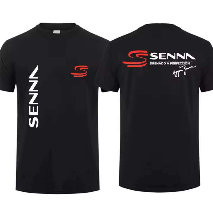 Camiseta De Moda Para Hombres 2024 Estilo Casual Ayrton Senna Legendario De Fórmula 1 Brasileña T-Shirt Gráfica Oversize Transpirable Streetwear - 1