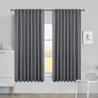 Cortinas Negras Para Sala De Estar Funcionales Y Termoaisentes Listas Para Colocar Diseño Sólido Aislantes De Luz Para Dormitorio - details 18