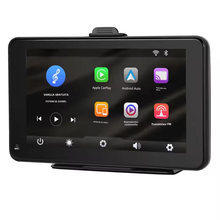 Podofo Radio De Coche 7 Pulgadas Con Carplay Multimedia Video Reproductor Navegación Stereo Bluetooth Control De Voz Android Auto MP5 - 1