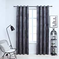 vidaXL Cortinas Opacas con Anillas 2 Piezas Terciopelo 140x245cm Color Azul oscuro,  Rosa antiguo,  Antracita y mas - details 2