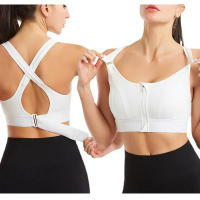 Sujetador Deportivo Ajustable Con Cierre Frontal Y Correa Elástico Para Mujer Shockproof Fitness Yoga Top De Cintura Baja - details 7