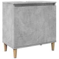 vidaXL Set muebles de baño 2 piezas madera contrachapada gris hormigón - details 4