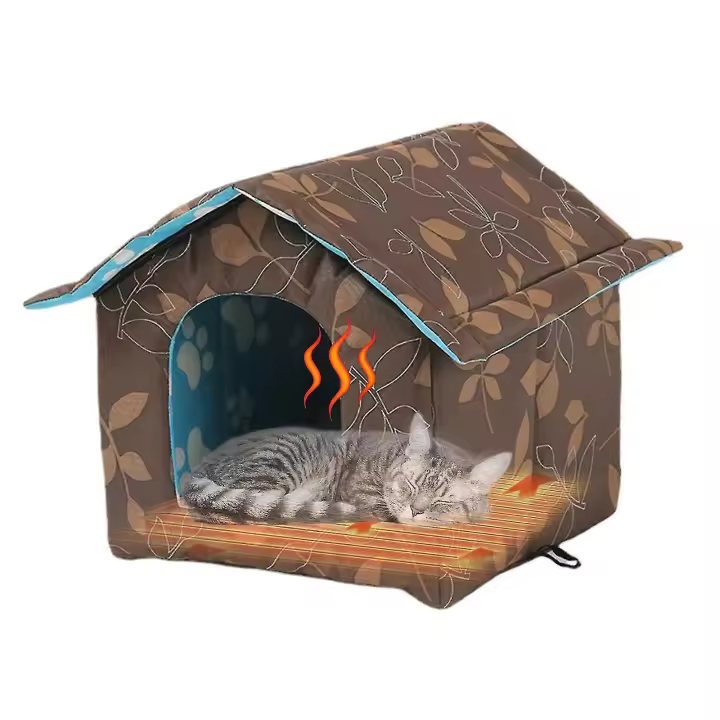 Casa de Invierno con almohadilla de Aire Libre interior a prueba de Tiempo de Calor Refugio aislado para Gatos Perros Conejos - 1