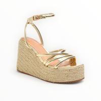 Sandalias cuñas oro dorado plataforma ajuste hebilla planta del pie acolchada mujer tendencia 2025 joya - details 1