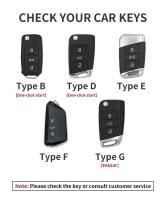 Funda De Leder Para Llave De Coche VW Volkswagen Golf 7 MK7 Tiguan MK2 Ateca Leon FR Ibiza Skoda Octavia Kodiaq Llavero De Cuero - details 0