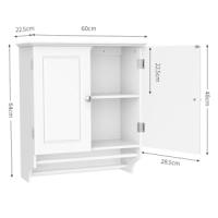 Armario de Pared de 2 Niveles para baño, de Madera, con Estante Ajustable en Altura - details 2