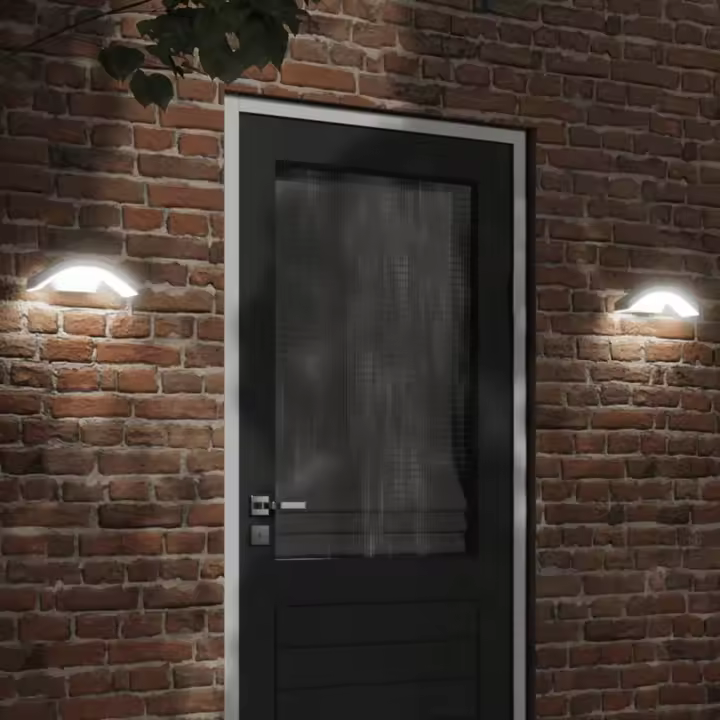 vidaXL Lámparas de pared LED exterior con sensor 2 uds aluminio blanco - 1