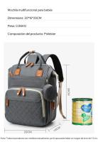 Mochila Multifuncional para Bebés -Bolso Maternidad, Bolso Cambiador, Ligero y De Gran Capacidad Para Viajar y Paseos Diarios, Resistente al Agua, Perfecto Para Pañales De Bebé, Con Múltiples Bolsillos y Apertura Ancha, Ideal Para Padres Moderno - details 0