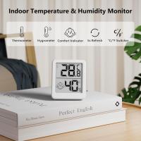 1 termómetro e higrómetro digital: monitor preciso de temperatura y humedad para interiores con pantalla LCD de fácil lectura, íconos de comodidad, múltiples opciones de montaje, funciona con batería, para el hogar, la oficina, la jardinería, higrómetro - details 3