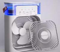 Ventilador portátil de aire acondicionado, humidificador 3 en 1 con USB, luz LED nocturna, nebulizador de agua para el hogar - details 1