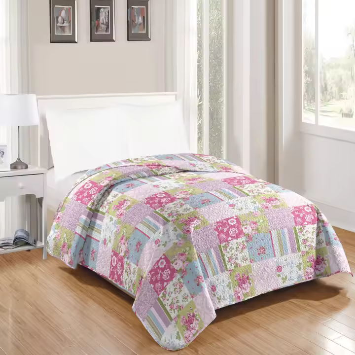 Vivid Torral by El Jinete Hogar - Colcha Bouti Verano Elisa Estampada Reversible (No Incluye Fundas De Cojines) Poliéster, Fresquita, Transpirable, Diseño, Primavera, Verano - 1