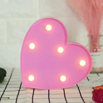 Lámpara LED De Corazón Para Bodas Y Fiestas Románticas Luz Nocturna Roja Y Rosa Decoración Para El Hogar Regalo De San Valentín - 1