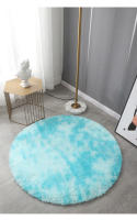 Alfombra Redonda De Peluche Sintético De Alta Calidad Para Niños Habitación Suave Y Cálida Alfombra De Cojín Fluffy Tie-Dye Antideslizante Y Resistente Al Desvanecimiento Para Interior - details 9