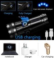 Linterna Táctica Recargable Super Potente LED XHP120 XHP90 Torcha Luz USB Para Camping Y Bricolaje Material De Aluminio - details 18