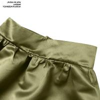 ZANZEA Falda Larga De Seda A-Line Elegante De Verano Para Mujer Cintura Alta Sólida Casual Fiesta OL Trabajo Sin Estirar Polyester - details 10