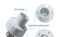 Soporte De Luces E27 Con Control Remoto Inalámbrico Para Bombillas LED Base De Lámpara Colgante Con Timer Inteligente Para Ceilinador - details 8