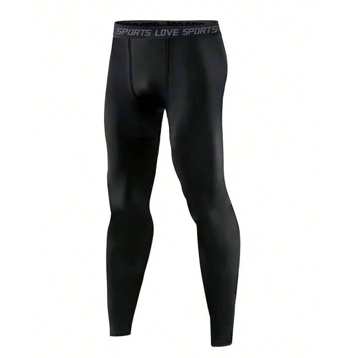 Pantalones De Compresión Para Hombres Tiras Deportivas De Alta Estirabilidad Fitness Running Secado Rápido Transpirables Pantalones Secos Y Frescos - 1