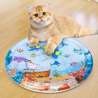 Tapete Interactivo Para Gatos Splash-Proof Con Diseño De Pez Flotante Juguete De Agua Para Alivio Sensorial Y Diversion Interior - details 0