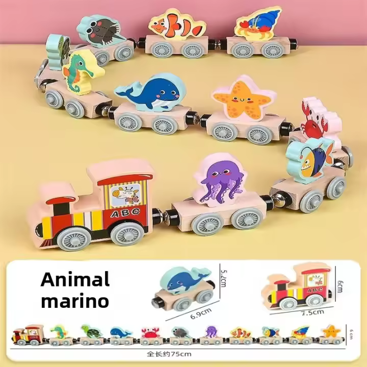 Juguetes De Madera Magnéticos Para Niños Montessori Set De Trenes De Colores Con Números Juguetes Educativos Para Niños Y Niñas Regalo De Cumpleaños O Navidad - 1