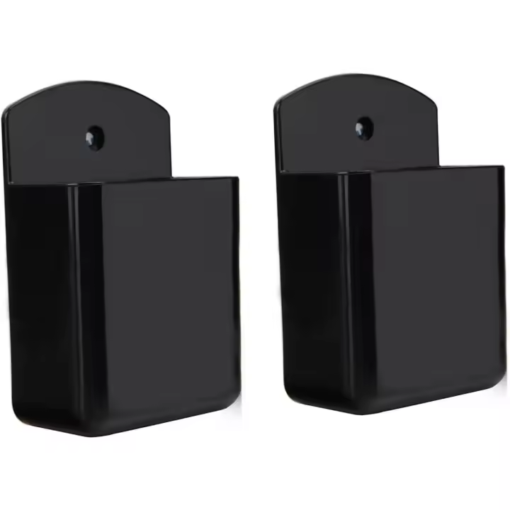 Pack of 2 Self Adhesive TV Air Conditioner Remote Control Holder Wall Mount Storage Box Organizer - 1