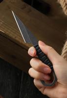 Cuchillo De Acero Inoxidable Para Exteriores Mini Con Afilador Herramienta De Camping Viaje Regalo De Vacaciones Cuchilla Recta Fácil De Afilar - details 2