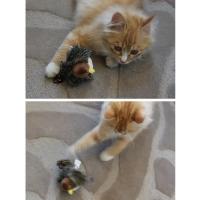 Juguete Interactivo Para Gatos Pájaro Eléctrico Con Peluche Y Plumas Simulación De Pájaro Con Sonido De Cickping Para Divertir a Los Gatos Y Gatitos - details 1