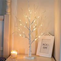 Luz De Árbol De Bricolaje Artificial USB Birch Tree 24 Pulgadas/60 Centímetros Para Decoración De Navidad Halloween Acción De Gracias Jardín - details 5