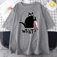 Camiseta De Algodón Para Hombre Killer Black Cat Con Impresión Creativa Y Humor Corta Manga Oversized Vintage Para Todo El Año - details 8