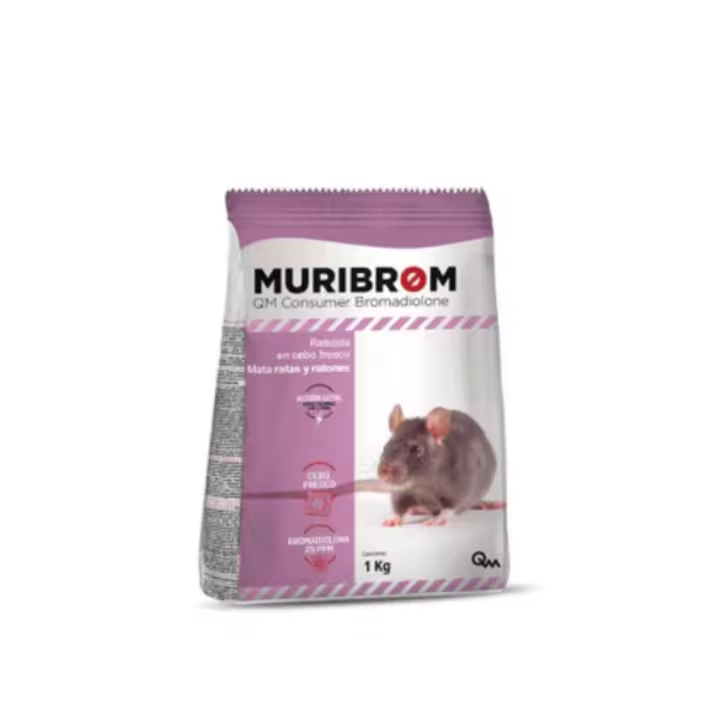 Muribrom Raticida cebo fresco - Mata ratas y ratones - 1 kg - 1