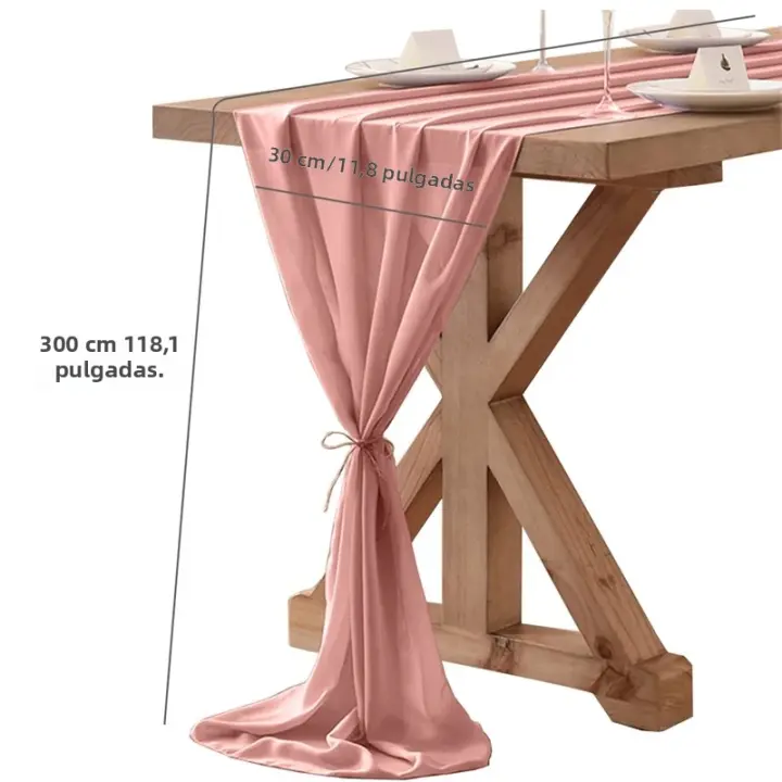 Corredor De Mesa De Tela De Organza 30cm X 300cm Estilo Bohemio Romántico Para Bodas Cumpleaños Y Decoración De Mesa De Valentine's Day - 1