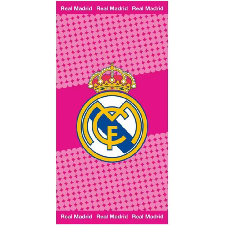 Toalla Real Madrid Rosa 100 % Algodón 70x140 cm – Licencia Oficial - 1