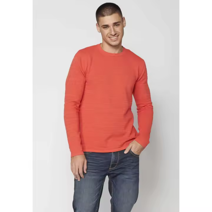 Koroshi Jersey de punto texturizado color rosa para hombre | Ropa Casual - 1