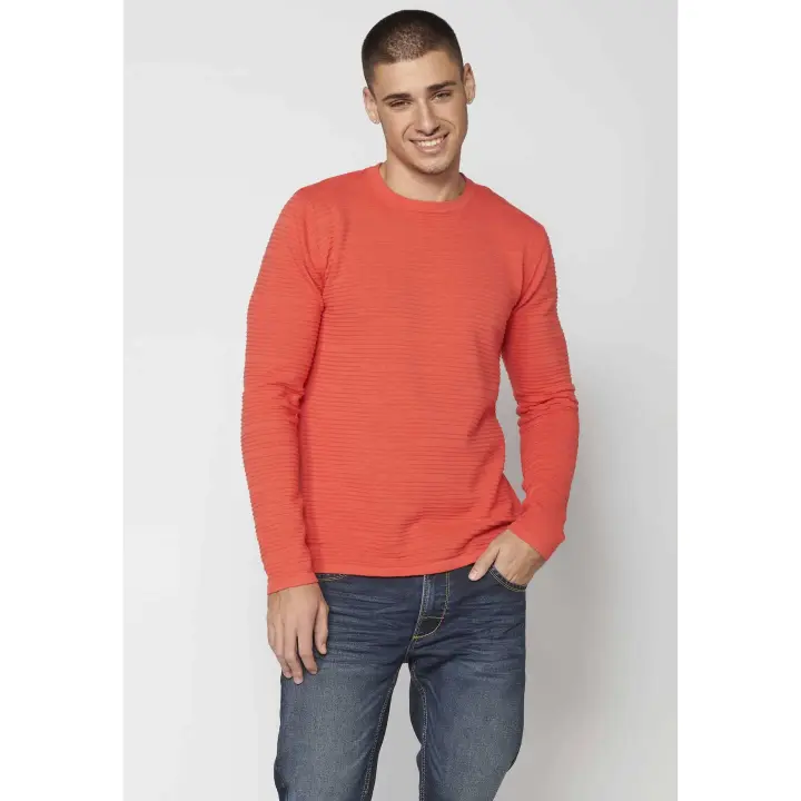 Koroshi Jersey de punto texturizado color rosa para hombre | Ropa Casual - 1