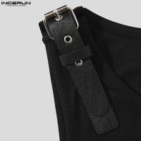 Chaleco De Cuero Para Hombre Ajustado Y Cómodo Casual Color Sólido Tamaño S-5XL INCERUN Top 2023 O-Neck Sin Capucha - details 11