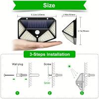 Iluminación Solar Exterior 100LEDs Luz De Pared Para Jardín Y Patio Iluminación Guida Del Hogar Super Brillante Instalación Auto-Contenida - details 1