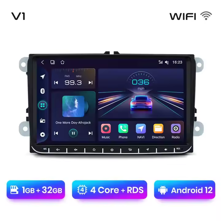 Junsun 9" Android 13 inalámbrico CarPlay Android Auto Radio para Volkswagen VW Passat B6 B7 CC Tiguan Touran GOLF POLO  coche Multimedia navegación GPS autorradio - 1
