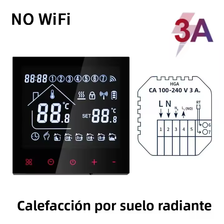 Termostato Inteligente WiFi Tuya Para Calefacción Eléctrica Y Agua/Gas Con Control Remoto Compatible Con Alice Alexa Google Home - 1