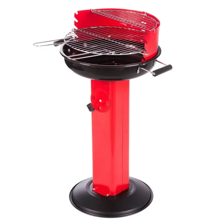 Barbacoa de carbón Bella con parrilla de acero roja Lola Home - 1