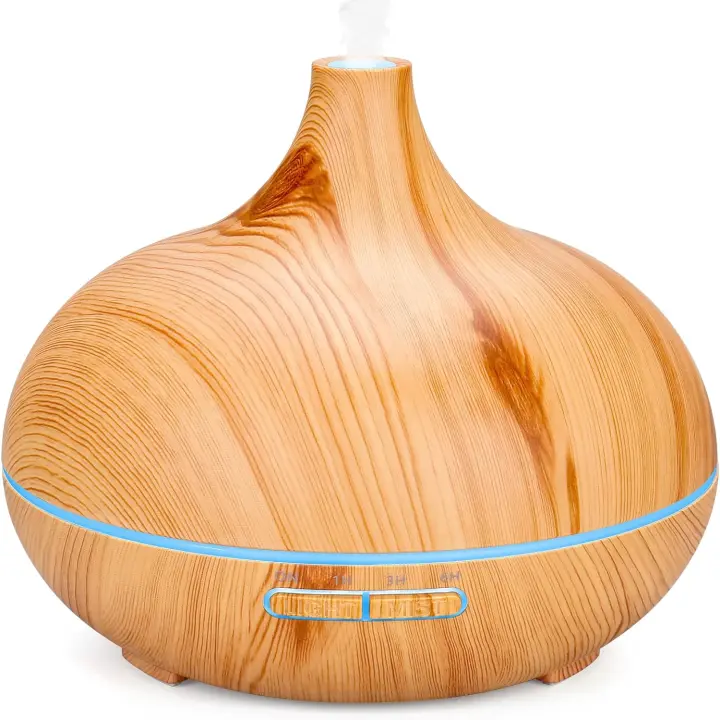 Difusor de aceite esencial Humidificador de aromaterapia ultrasónico de 500ml, difusor de aroma con Niebla fría, LED de 7 Colores, temporizador de 4, ambientador, humidificador, Hogar, oficin, etc. - 1