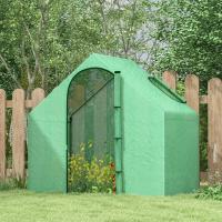Outsunny Invernadero Pequeño Invernadero de Exterior con Ventana Puerta con Cremallera Marco de Acero y Cubierta de PE 140g/㎡ para Cultivar Tomates Plantas Flores 180x100x168 cm Verde - details 1