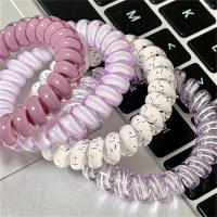 Set De 5 Scrunchies De Cordón De Teléfono Colores Gradientes Y Estampado a Cuadros Accesorios Para El Cabello Elásticos De Goma Para Mujer - details 15