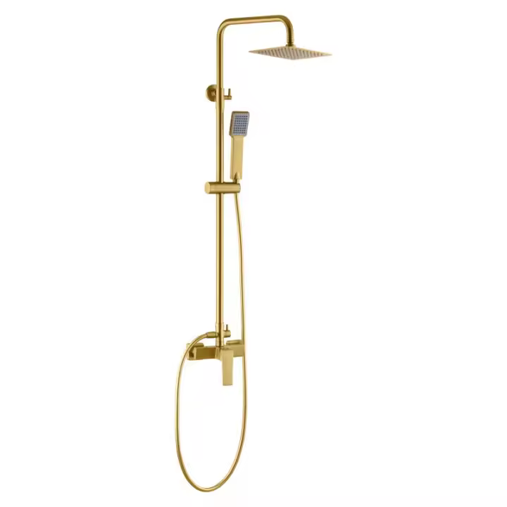 Imex Art BDAR025/OC barra de ducha monomando extensible de acero inoxidable acabado oro cepillado - 1