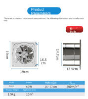 Ventilador De Extractor Incluido 6/7 Pulgadas En Acero Inoxidable Para Baño Y Cocina Tubo De Ventilación Para Ventilador De Pared Y Ventilador De Ventana - details 5