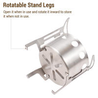 Estufa De Camping Para Exterior 2 En 1 Con Soporte Antiviento Y Extinguidor Para Montañismo Emergencia Acero Inoxidable Sin Ignición Incluida - details 9