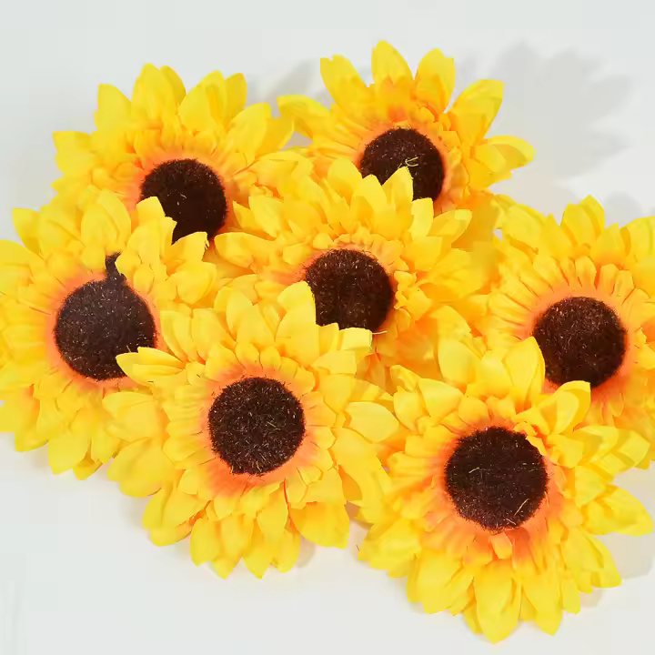 10Pcs Flores Artificiales De Seda Daisy Y Girasol 9CM Para Boda Fiesta Decoración De Hogar DIY Corona De Flores Y Scrapbooking - 1