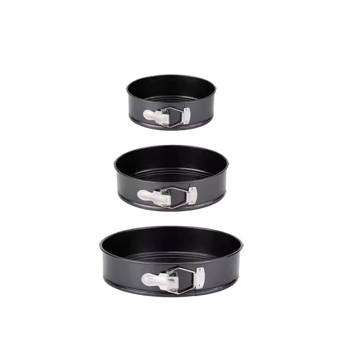 Moldes de acero inoxidable para Tartas, juego de moldes redondos de acero inoxidable antiadherentes, resistentes al calor, 3 piezas (22cm, 25cm, 26cm) - 1