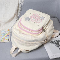Mochila De Corduroy Estilo Y2K Para Estudiantes Moda Mochila Para Portátil Casual Con Varios Bolsillos Para Vacaciones Para Adolescentes Y Mujeres - details 6