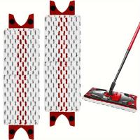 Almohadilla de repuesto de microfibra roja y blanca festiva para cabezas planas de la fregona-36Cm X 14In Gl - details 0